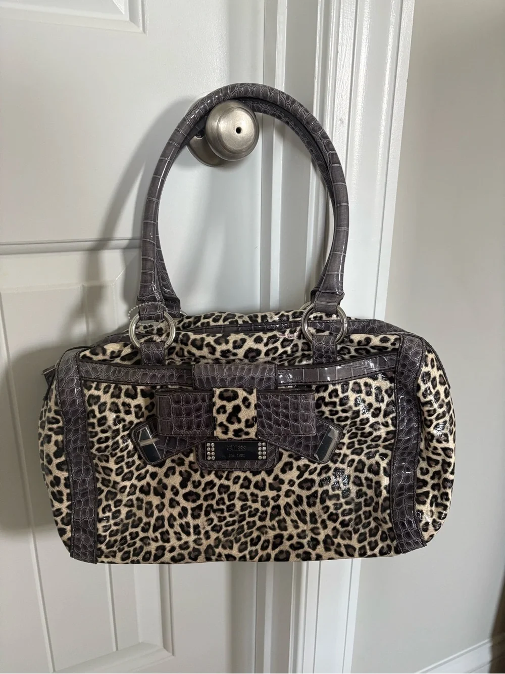 Guess Cheetah Leopard Print Shoulder Bag Satchel Y2K Purse